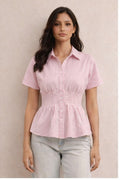 LOROMIA Loromia Maison Élitaire shirt displayed flat, featuring a classic collar, button-down front, and elegant fabric details.